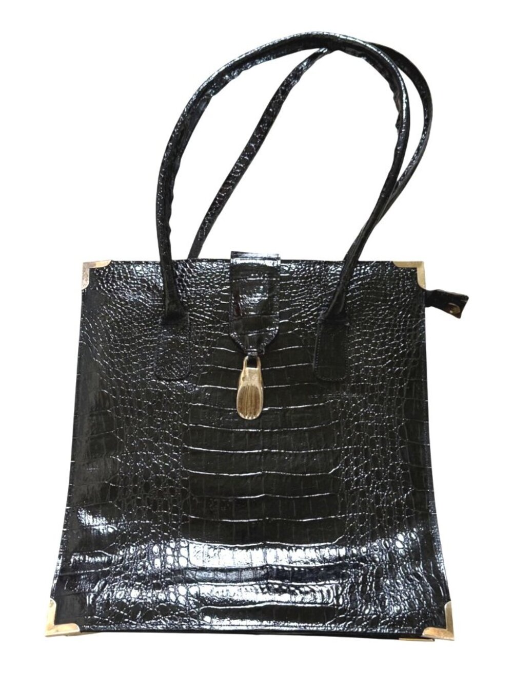 Vivace Women's Tote Bag Alligator Croc-Embossed Elegant Minimalist Faux Leather